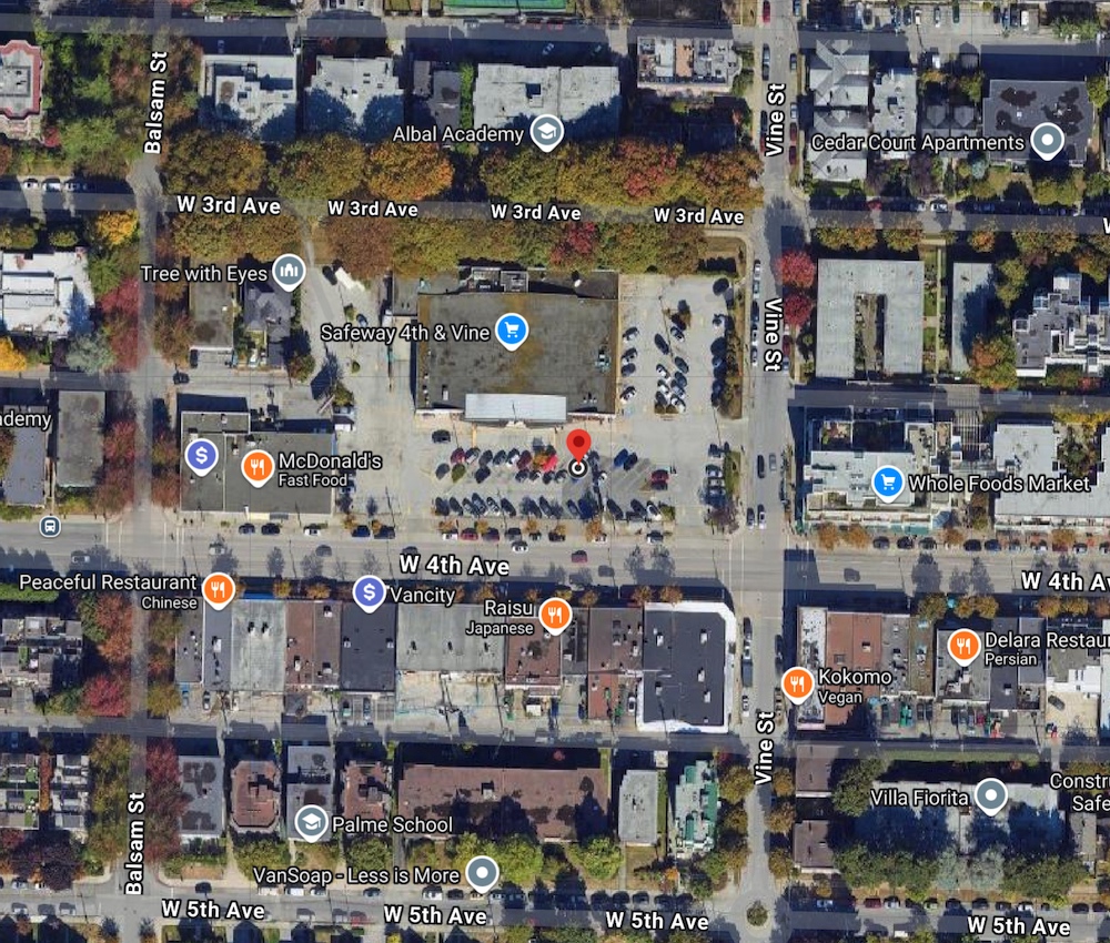 Site of the Safeway at 2315 West 4th Avenue, Vancouver. (Google Maps)